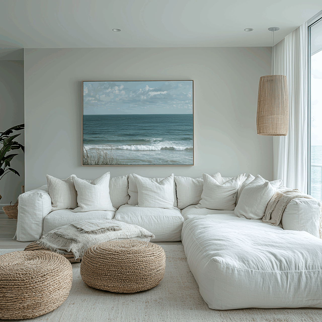 Coastal living room design modern